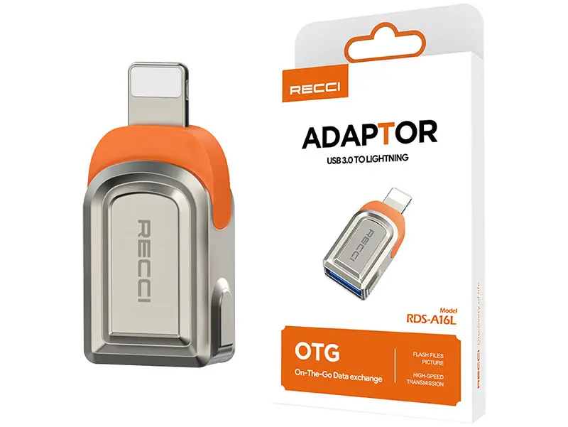 تبدیل OTG یو اس بی به لایتنینگ Recci